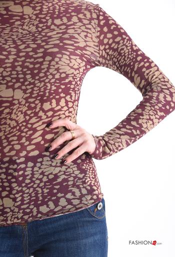 Maglietta a manica lunga in Misto Cashmere Fantasia animalier - ph 4