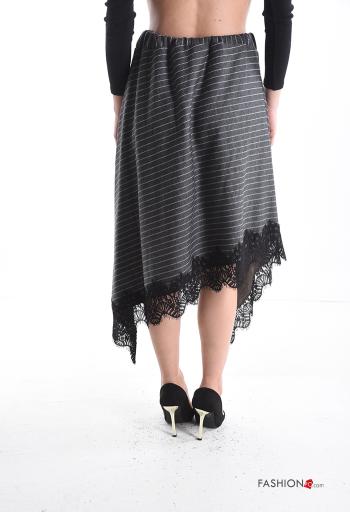 Gonna pizzo asimmetrico Fantasia righe con elastico - ph 2