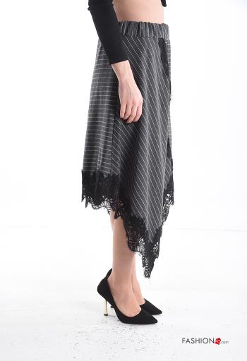 Gonna pizzo asimmetrico Fantasia righe con elastico - ph 3
