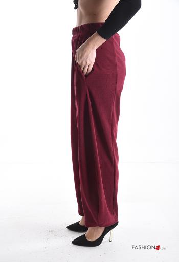 Calças wide leg com bolsos com elástico - ph 3