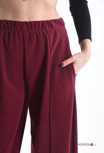 Calças wide leg com bolsos com elástico - ph 4