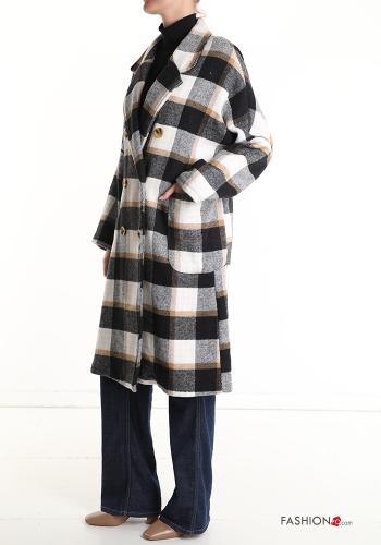 Manteau en Coton croisé Imprimé vichy avec poches sans doublure - ph 3