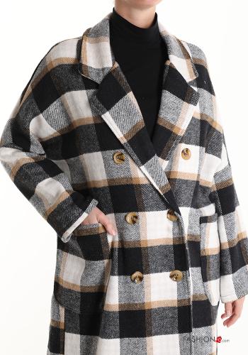 Manteau en Coton croisé Imprimé vichy avec poches sans doublure - ph 4