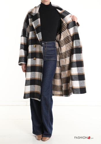Manteau en Coton croisé Imprimé vichy avec poches sans doublure - ph 5