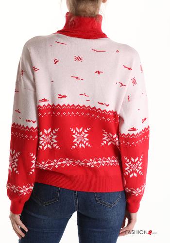 Maglione Fantasia natalizia a collo alto - ph 2