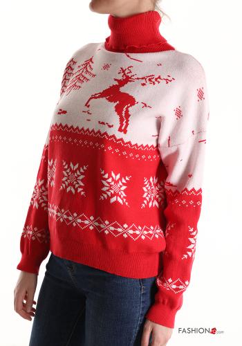 Maglione Fantasia natalizia a collo alto - ph 3
