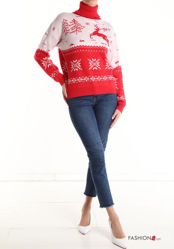 Maglione Fantasia natalizia a collo alto - ph 5