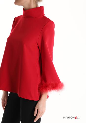 Bluse Rollkragen- mit federn - ph 3