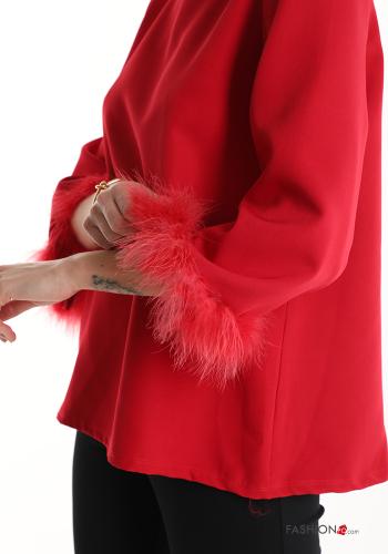 Bluse Rollkragen- mit federn - ph 4