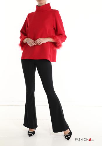 Bluse Rollkragen- mit federn - ph 5
