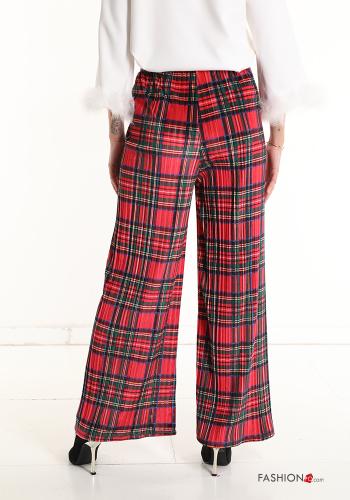 Tartan-Muster wide leg Hose mit gummizug - ph 2