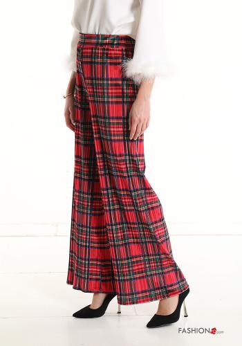 Tartan-Muster wide leg Hose mit gummizug - ph 3