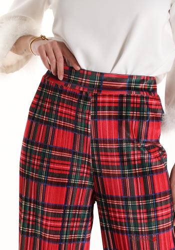 Tartan-Muster wide leg Hose mit gummizug - ph 4