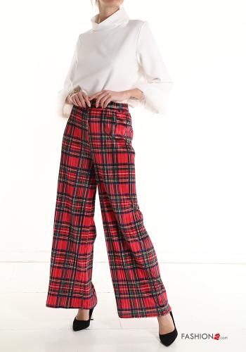 Tartan-Muster wide leg Hose mit gummizug - ph 5