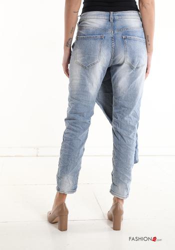 mit tiefem schritt Jeans aus Baumwolle mit Knöpfen mit Taschen - ph 2
