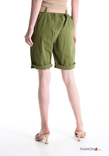 Cotton Bermuda with belt with elastic with pockets - ph 2