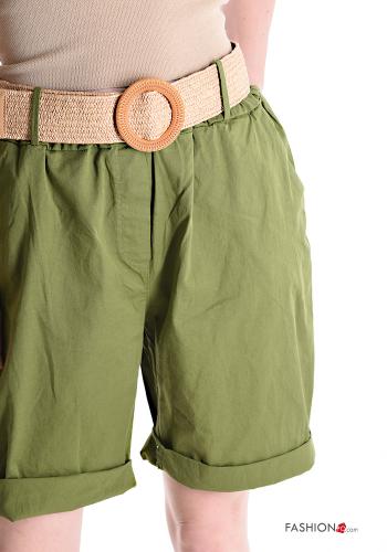 Cotton Bermuda with belt with elastic with pockets - ph 4