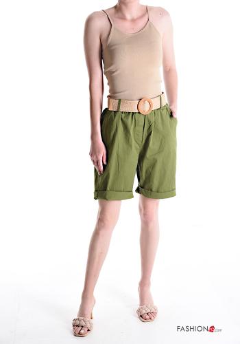 Cotton Bermuda with belt with elastic with pockets - ph 5