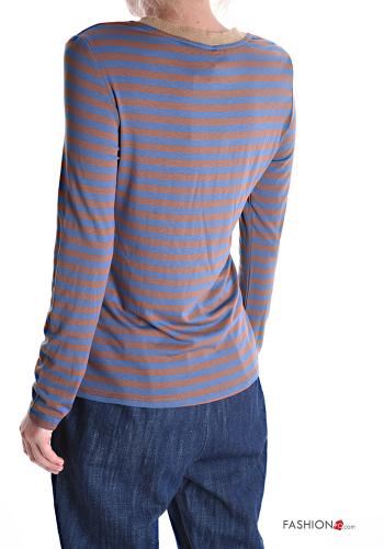 Camiseta de manga larga cuello redondo a rayas - ph 2