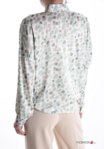 Patterned Shirt with v-neck with knot - ph 2