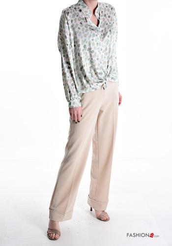 Patterned Shirt with v-neck with knot - ph 5