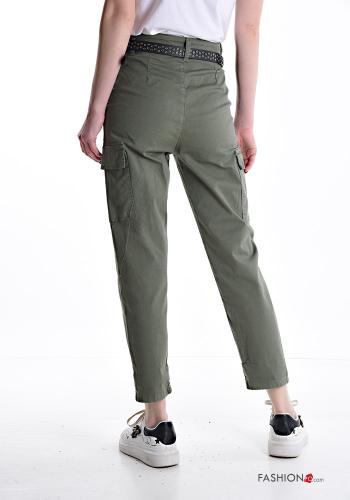 Pantalones de Algodón con cinturón con bolsillos - ph 2