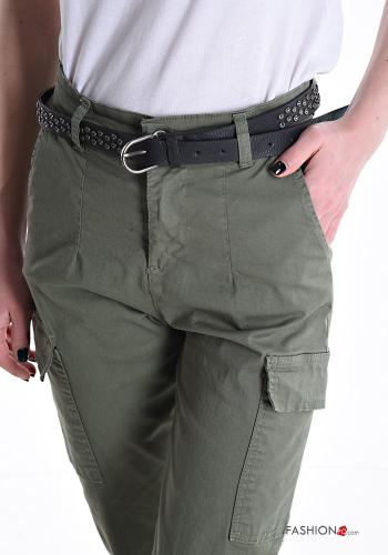 Pantalones de Algodón con cinturón con bolsillos - ph 4