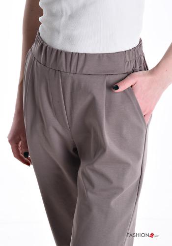 Hose aus Baumwolle mit Taschen mit gummizug - ph 4