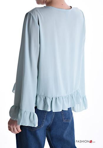 Camisa curto com folhos gola V - ph 2