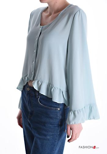 Camisa curto com folhos gola V - ph 3