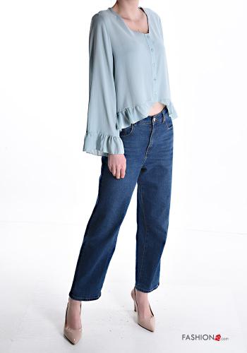 Camisa curto com folhos gola V - ph 5