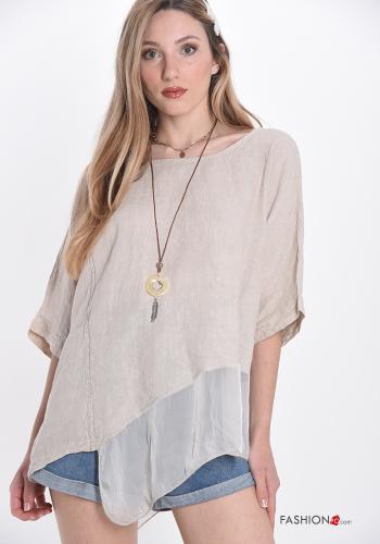 Blusa in Seta  con collana - ph 1