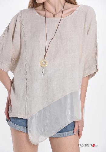 Blusa in Seta  con collana - ph 4