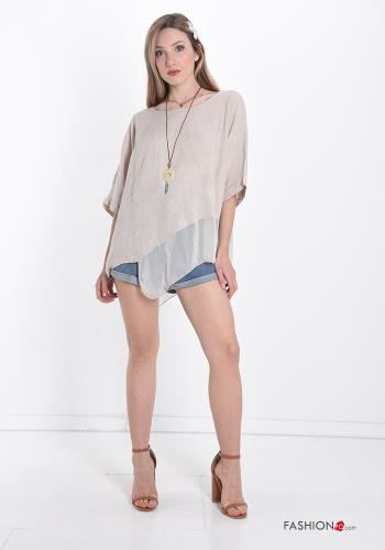 Blusa in Seta  con collana - ph 5