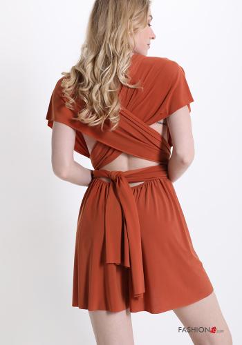 Vestido  escote en v de múltiples fines con moño - ph 2