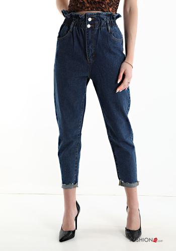 Jeans aus Baumwolle mit Knöpfen mit Taschen - ph 1