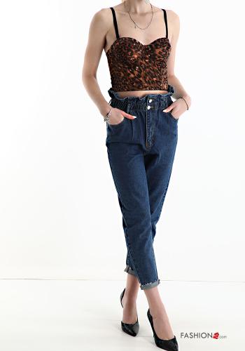 Jeans aus Baumwolle mit Knöpfen mit Taschen - ph 5