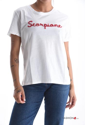 Lettering print short sleeve crew neck Cotton T-shirt - ph 1