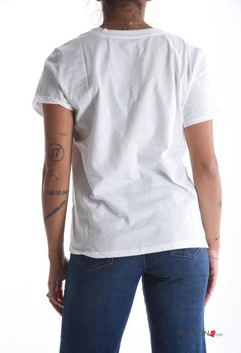 Lettering print short sleeve crew neck Cotton T-shirt - ph 2