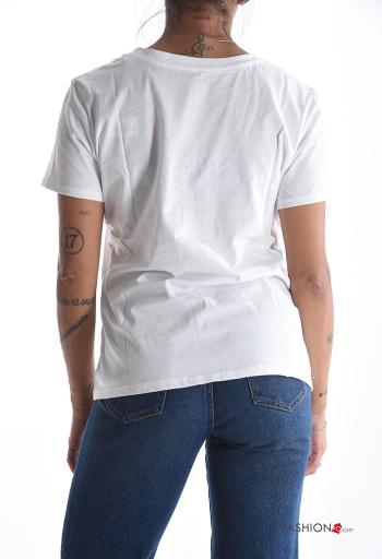 T-shirt in Cotone maniche corte girocollo Fantasia scritta - ph 2