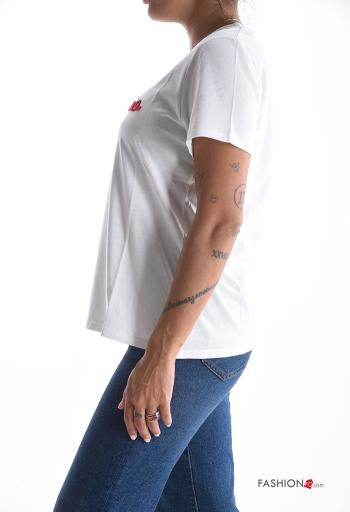 T-shirt in Cotone maniche corte girocollo Fantasia scritta - ph 3