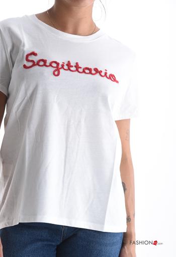 T-shirt in Cotone maniche corte girocollo Fantasia scritta - ph 4