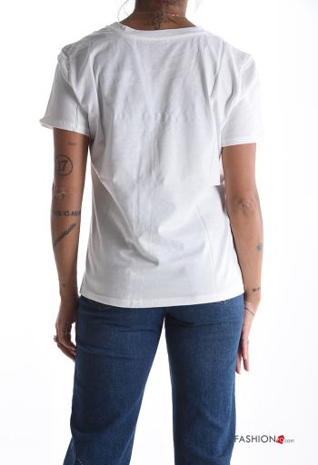 T-shirt in Cotone maniche corte girocollo Fantasia scritta - ph 2