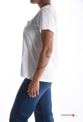 T-shirt in Cotone maniche corte girocollo Fantasia scritta - ph 3