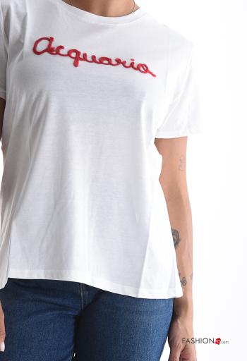 T-shirt in Cotone maniche corte girocollo Fantasia scritta - ph 4