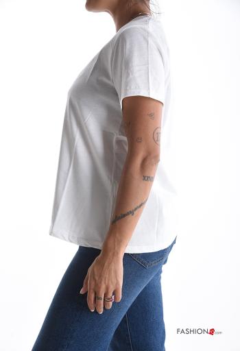 T-shirt in Cotone maniche corte girocollo Fantasia scritta - ph 3