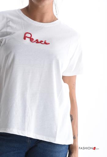 T-shirt in Cotone maniche corte girocollo Fantasia scritta - ph 4
