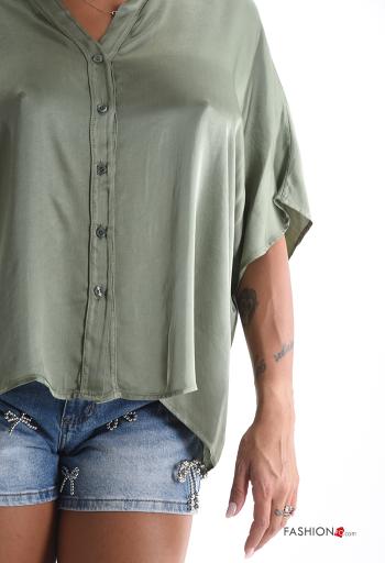 Camicia raso maniche corte con bottoni - ph 4