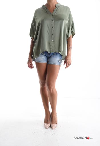 Camicia raso maniche corte con bottoni - ph 5