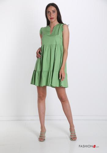 Robe Chasuble en Coton  à volants encolure en V - ph 1